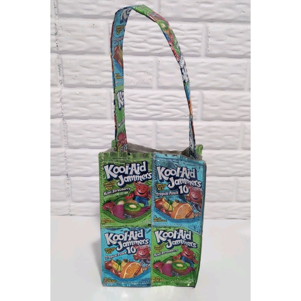 Kool-Aid Jammers Pouch Handmade Lunch Bag Tote Handle Wrappers Millennial Kids